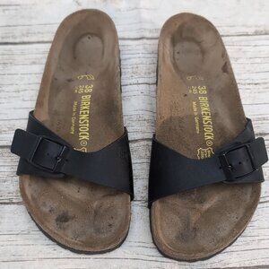 Birkenstock Madrid Slide Sandal Black Strap Women Size 7